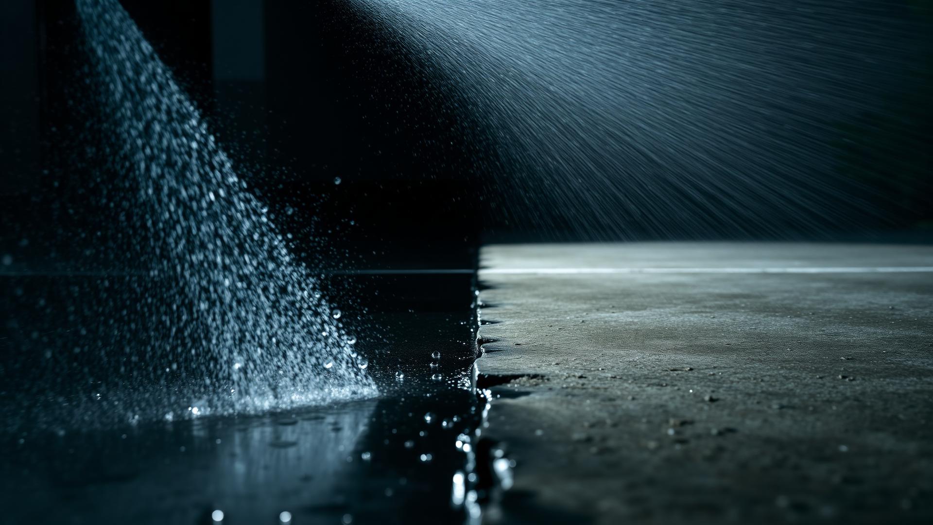 Pressure washer spraying concrete